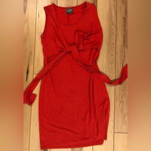 Red-Orange Sleeveless Fitted Dress by Milk Nursingwear
